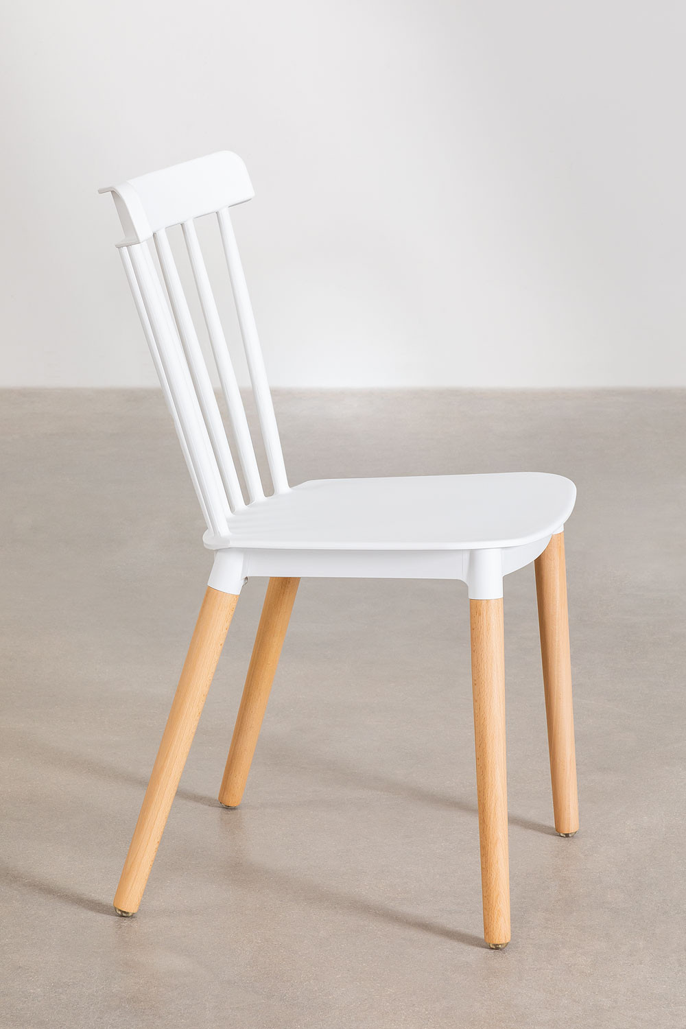 Set Tavolo da Pranzo Rettangolare in Legno di Faggio e MDF (120X80 cm) e 4 Sedie Royal