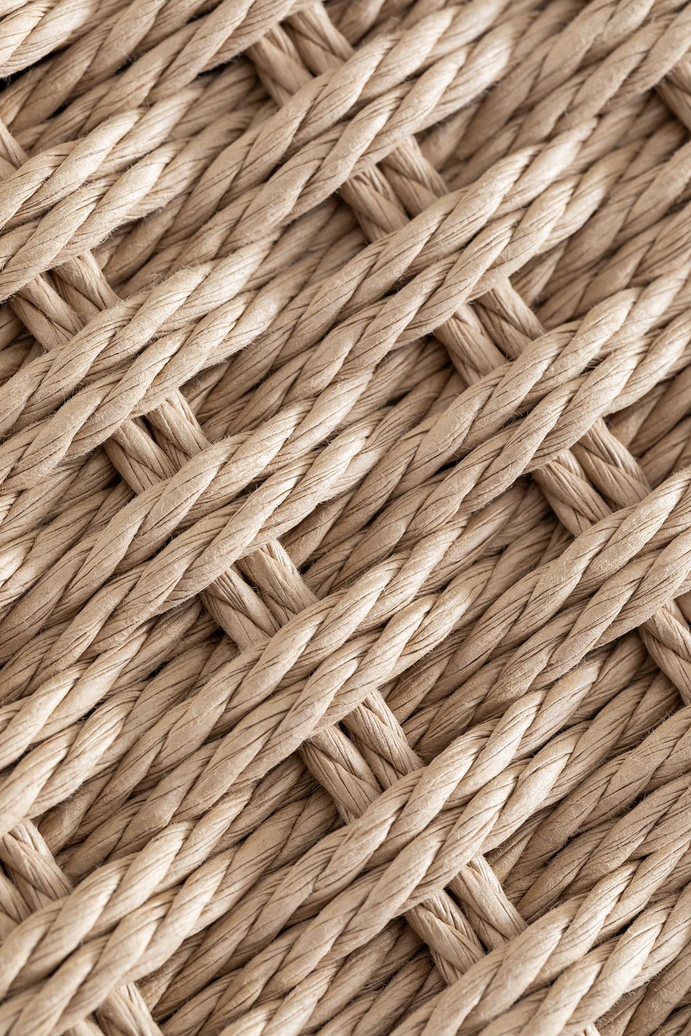 Panca in legno di rovere e corda intrecciata Mara