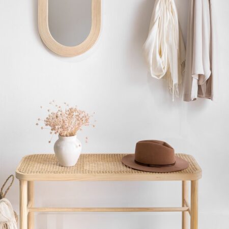 Panca in rattan e legno Riolut