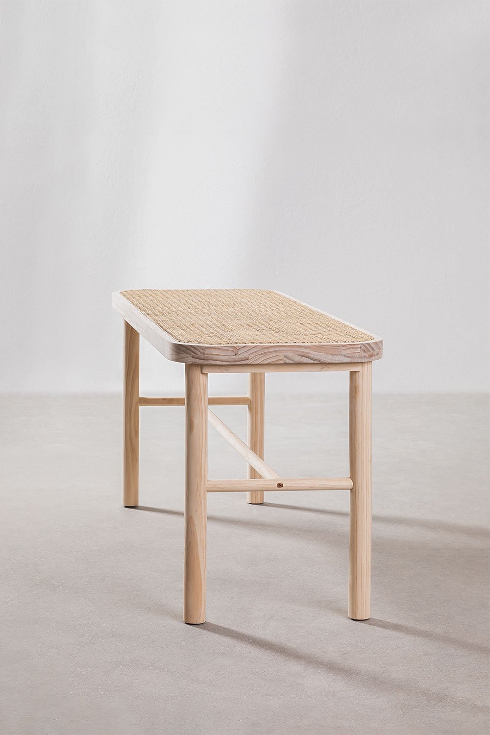 Panca in rattan e legno Riolut