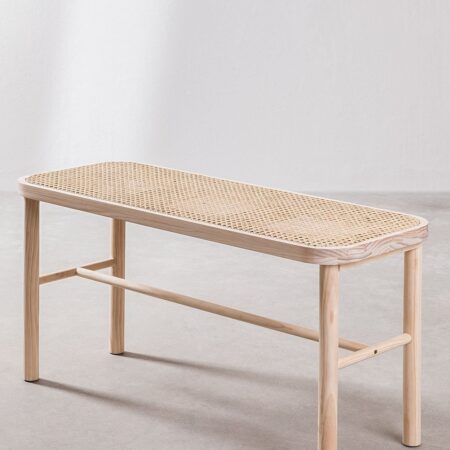 Panca in rattan e legno Riolut
