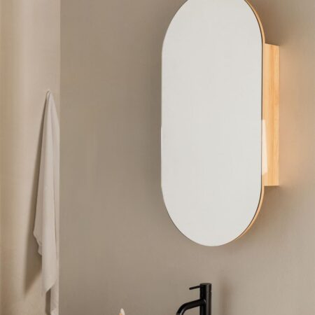 Armadio a muro per bagno con specchio Abner