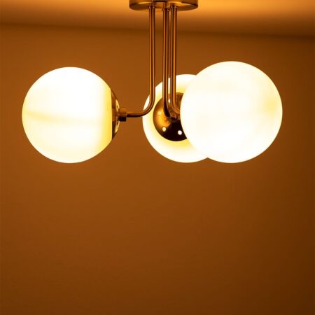 Lampada da Soffitto con 3 Sfere di Vetro Ghirlanda