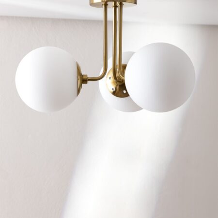 Lampada da Soffitto con 3 Sfere di Vetro Ghirlanda