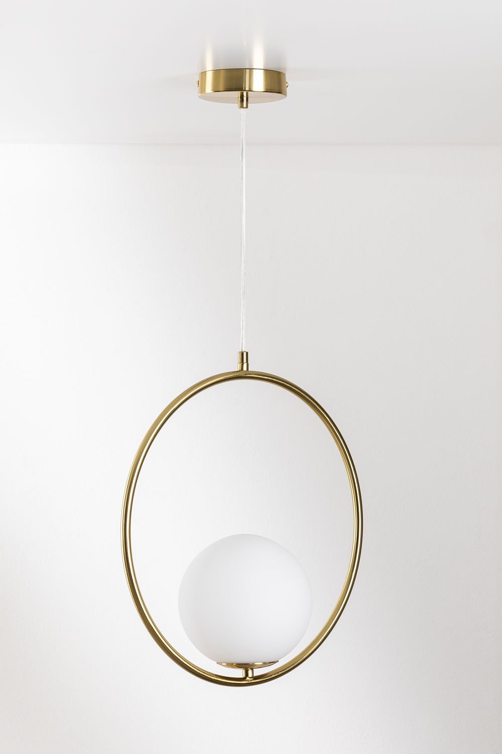 Lampada da soffitto Blaise in metallo con sfera in vetro
