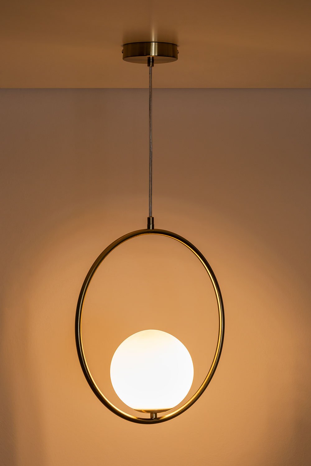 Lampada da soffitto Blaise in metallo con sfera in vetro