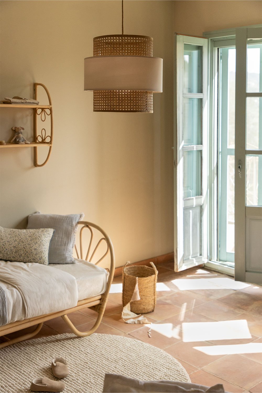 Lampada da soffitto in rattan Satu