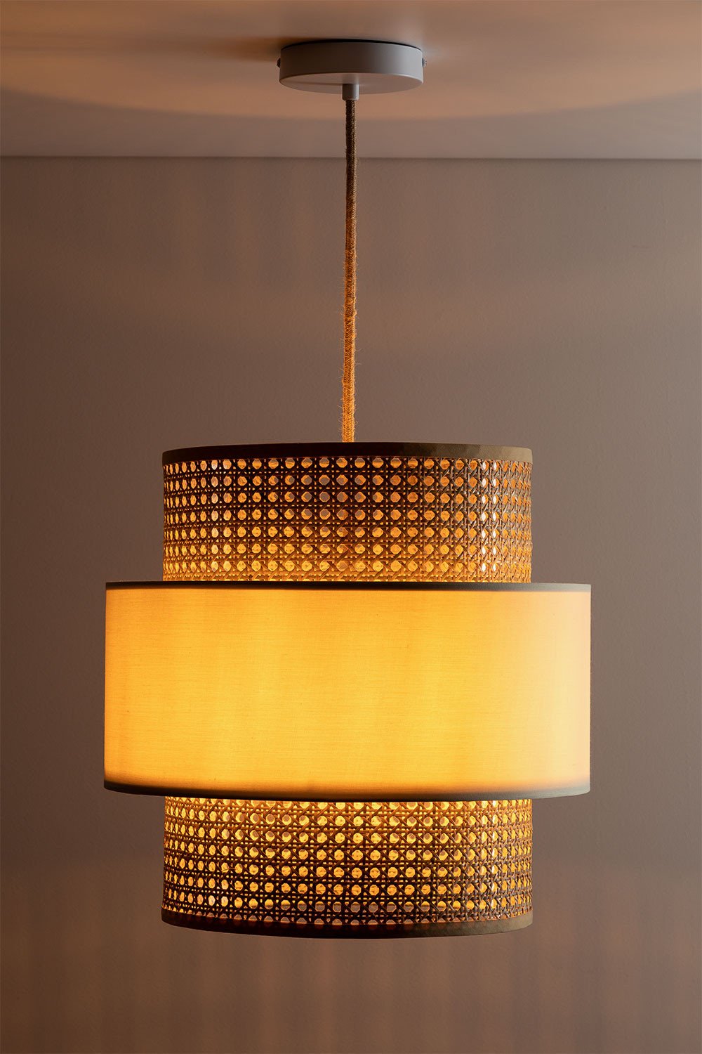 Lampada da soffitto in rattan Satu