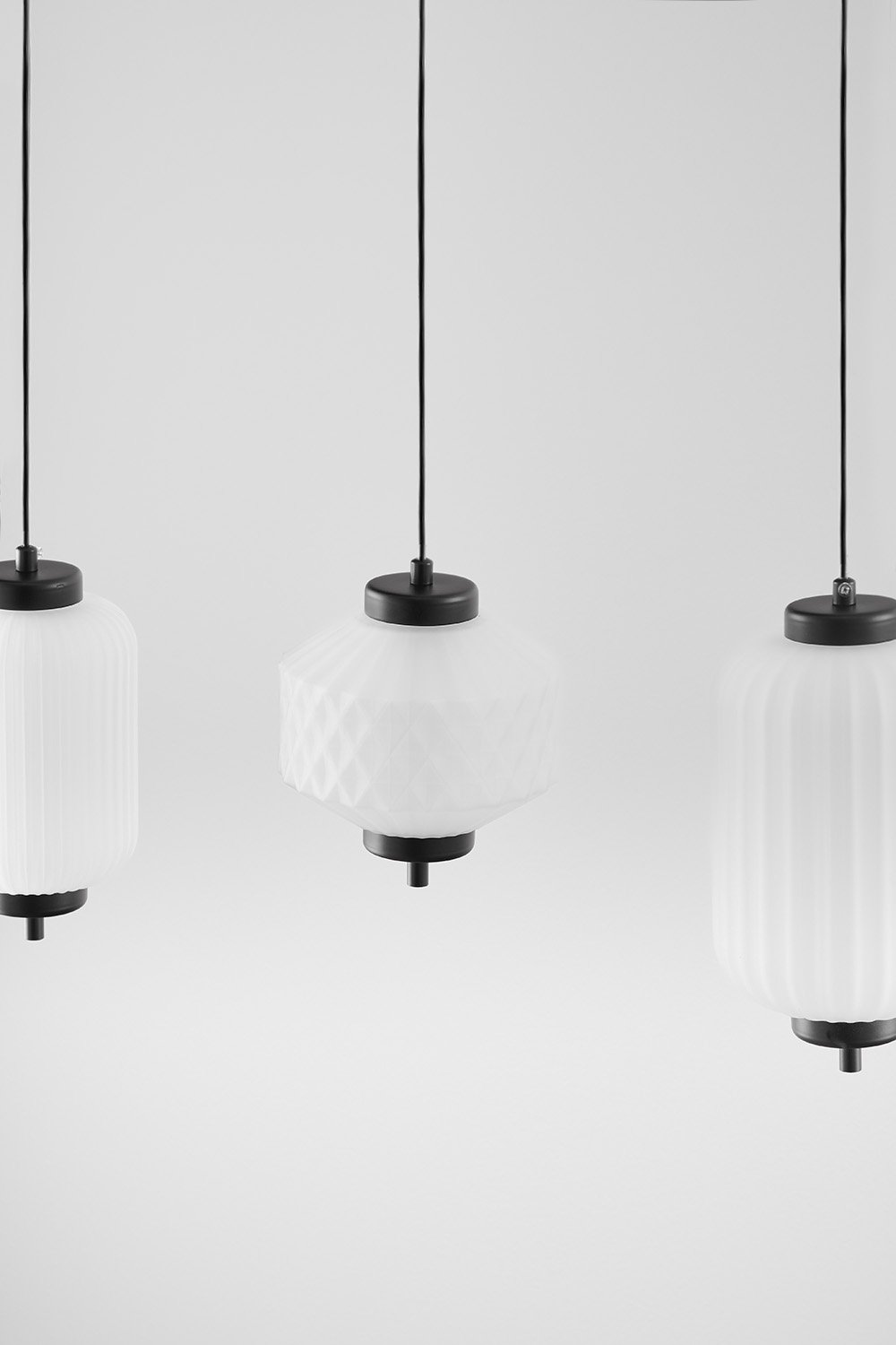 Plafoniera LED in ferro e vetro a 5 punti luce Necsar