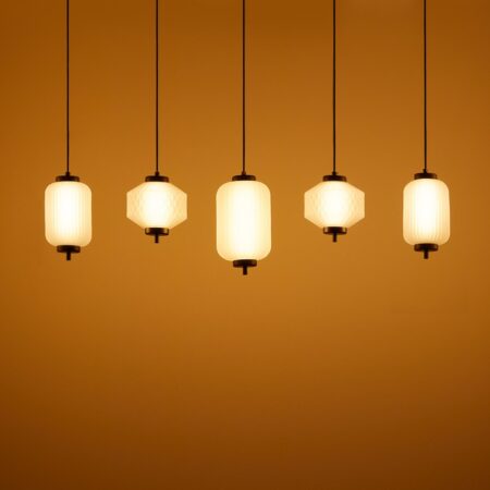 Plafoniera LED in ferro e vetro a 5 punti luce Necsar