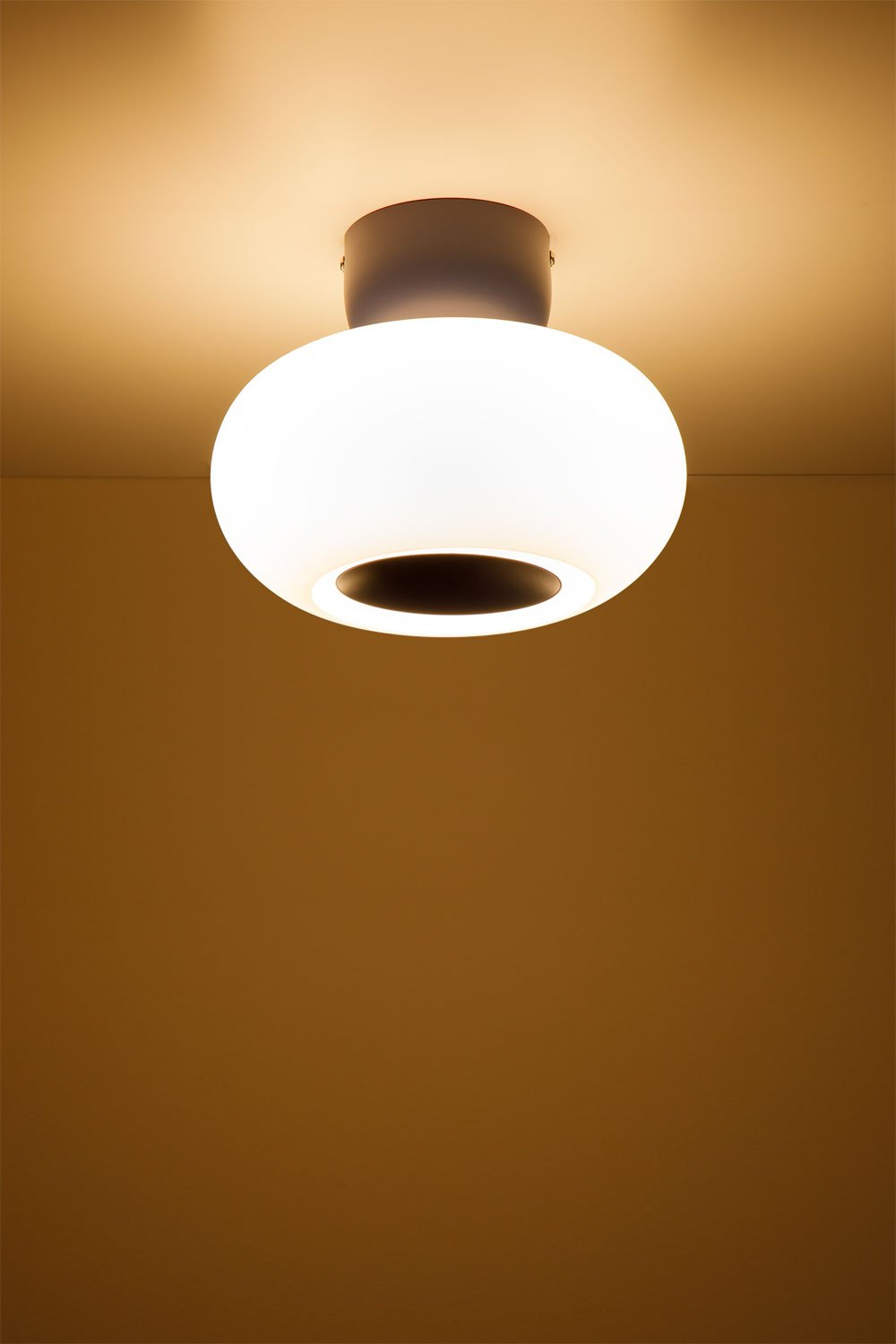 Plafoniera LED in Vetro e Acciaio Deruent
