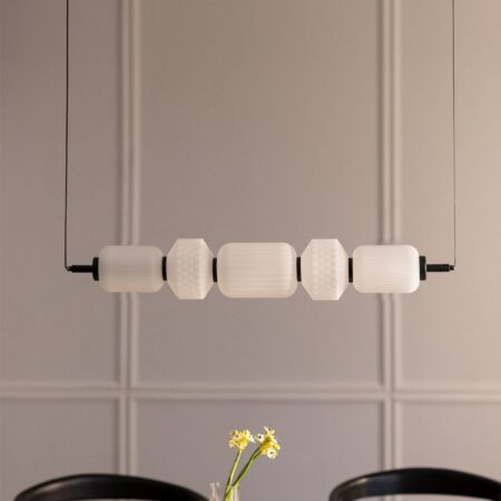 Plafoniera lineare a LED in ferro e vetro (95 cm) Necsar