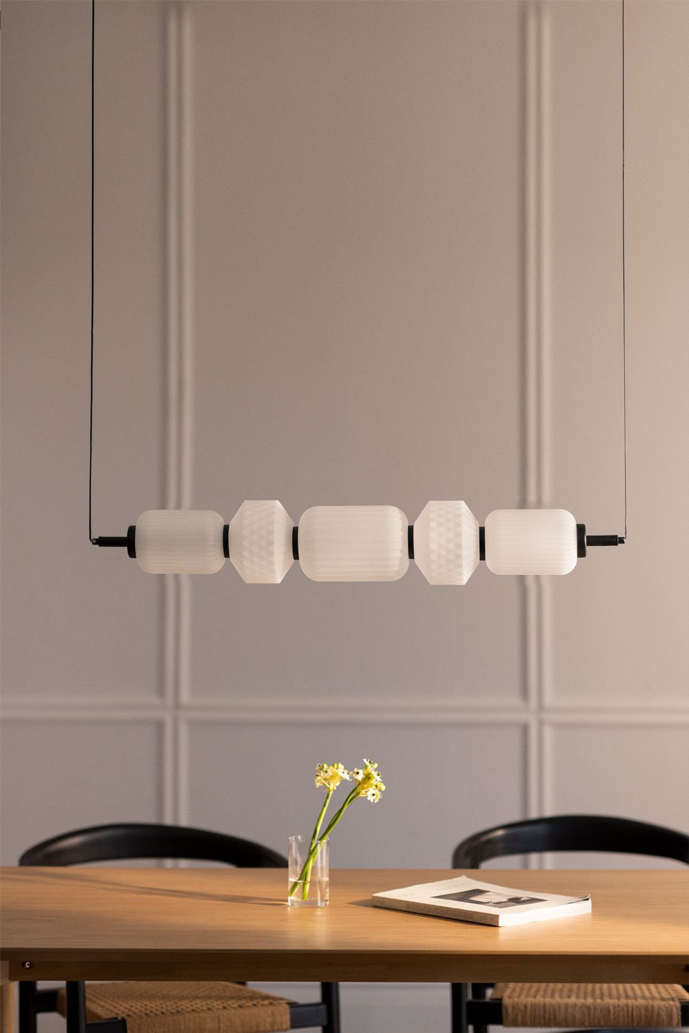 Plafoniera lineare a LED in ferro e vetro (95 cm) Necsar