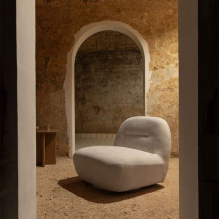 Poltrona girevole in ciniglia Sernin