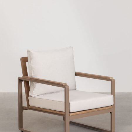 Poltrona in alluminio e legno di acacia Giselle