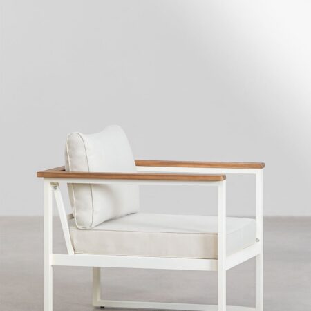 Poltrona Lipov in alluminio e legno di acacia