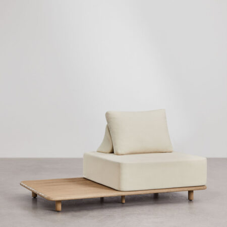 Poltrona con tavolino in acacia Portet