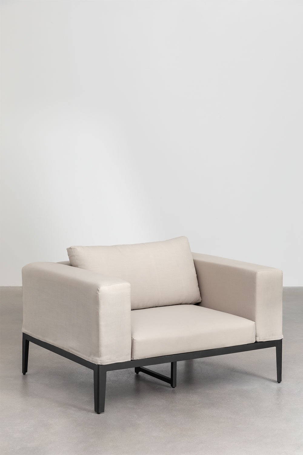 Poltroncina da giardino con braccioli in alluminio e acciaio Taranis