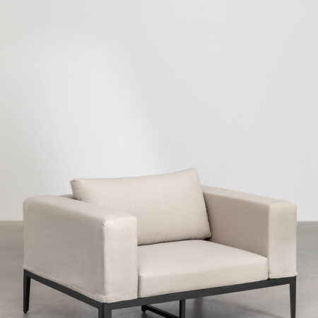 Poltroncina da giardino con braccioli in alluminio e acciaio Taranis