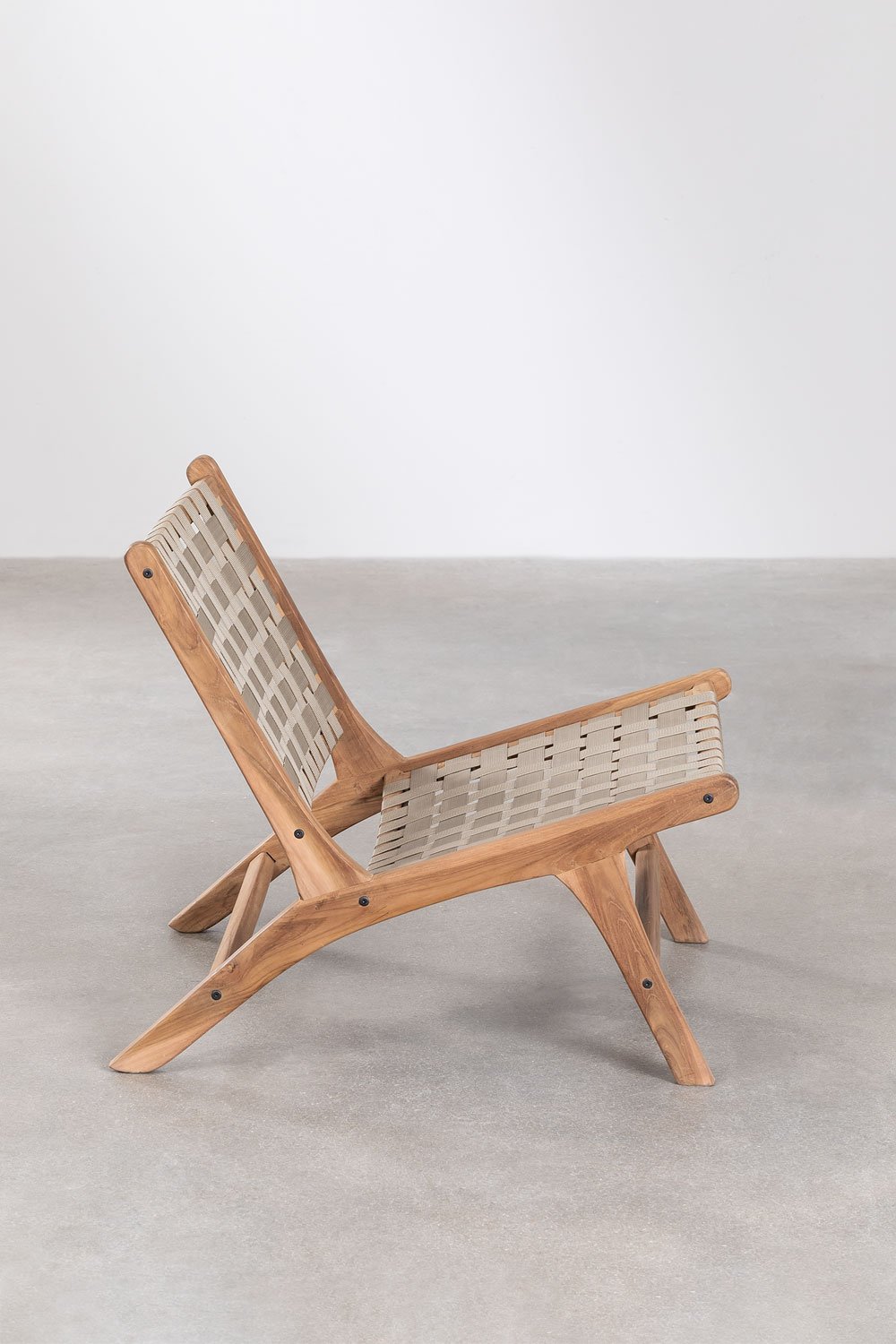 Poltroncina da giardino in legno di teak Diama