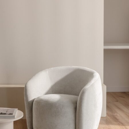Poltroncina girevole in ciniglia Mieres
