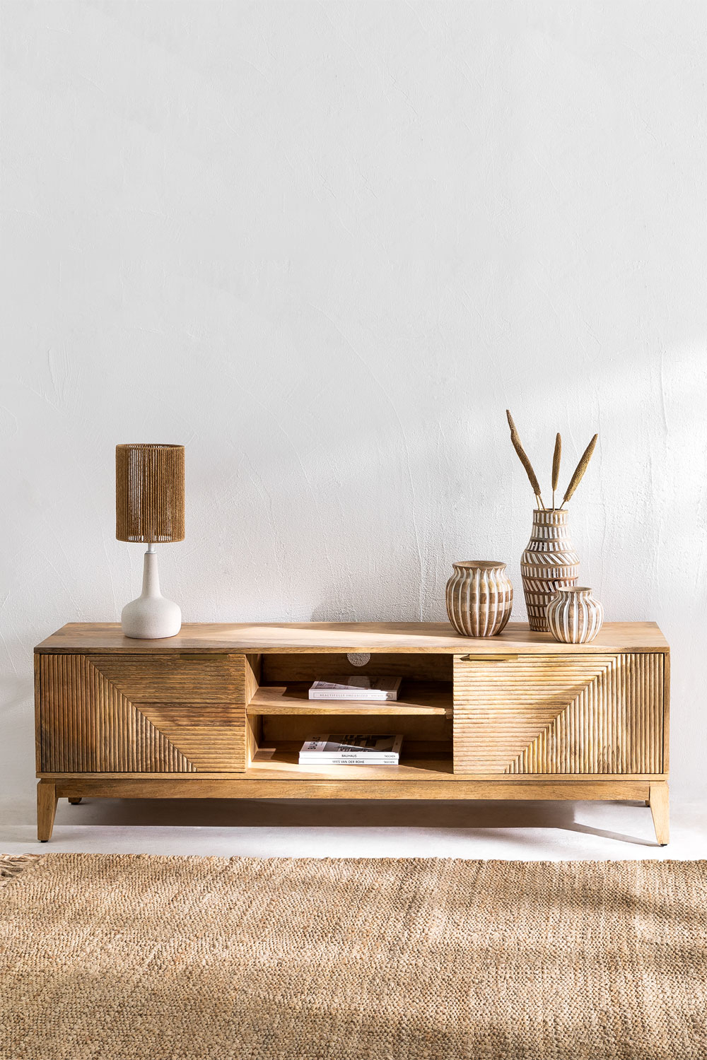 Mobile TV 165x40 cm in legno di mango Baty Design