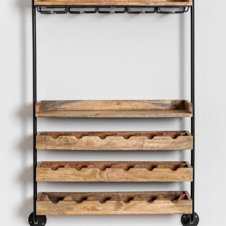 Portabottiglie da parete in legno di mango Wennie per 18 bottiglie