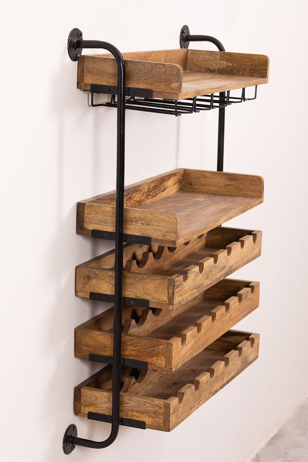 Portabottiglie da parete per 18 bottiglie in legno Weenni Style