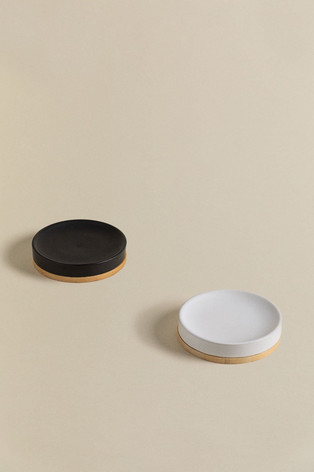 Portasapone in ceramica e bambù Elvan