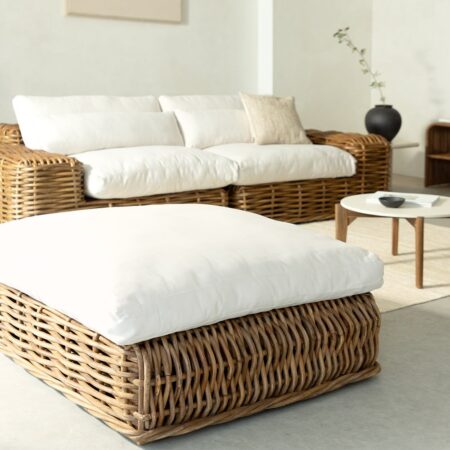 Pouf in rattan Milu