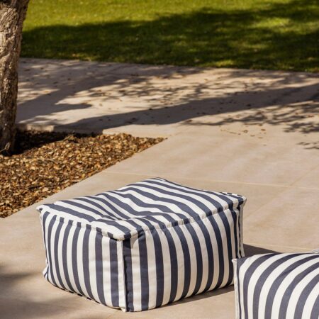 Pouf rettangolare 75x65 cm per divano componibile da giardino in tessuto Sandel