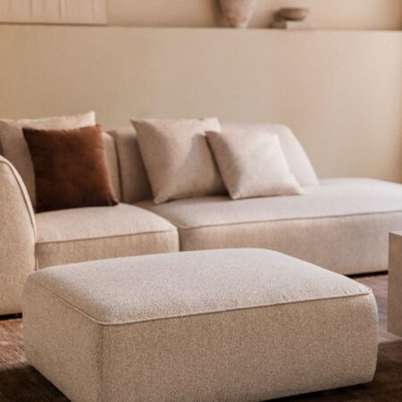 Pouf per divano modulare rivestito Cardea