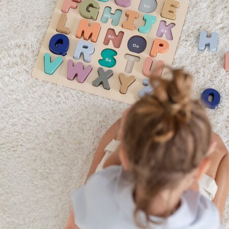Puzzle con lettere di legno Zetin Kids