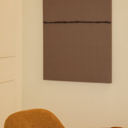 Tela decorativa dipinta a mano su lino con rilievo in gesso (80x100 cm) Eliciaro