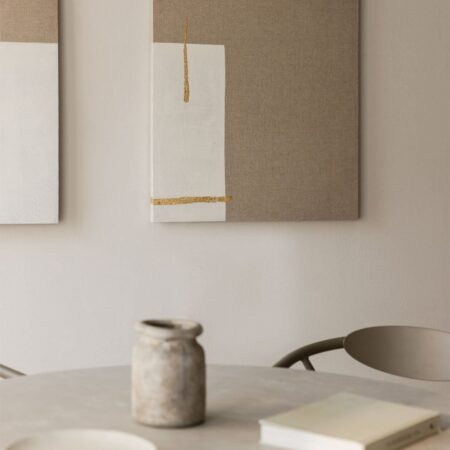 Quadro decorativo dipinto a mano su lino con rilievo in gesso (80x100 cm) Mivara