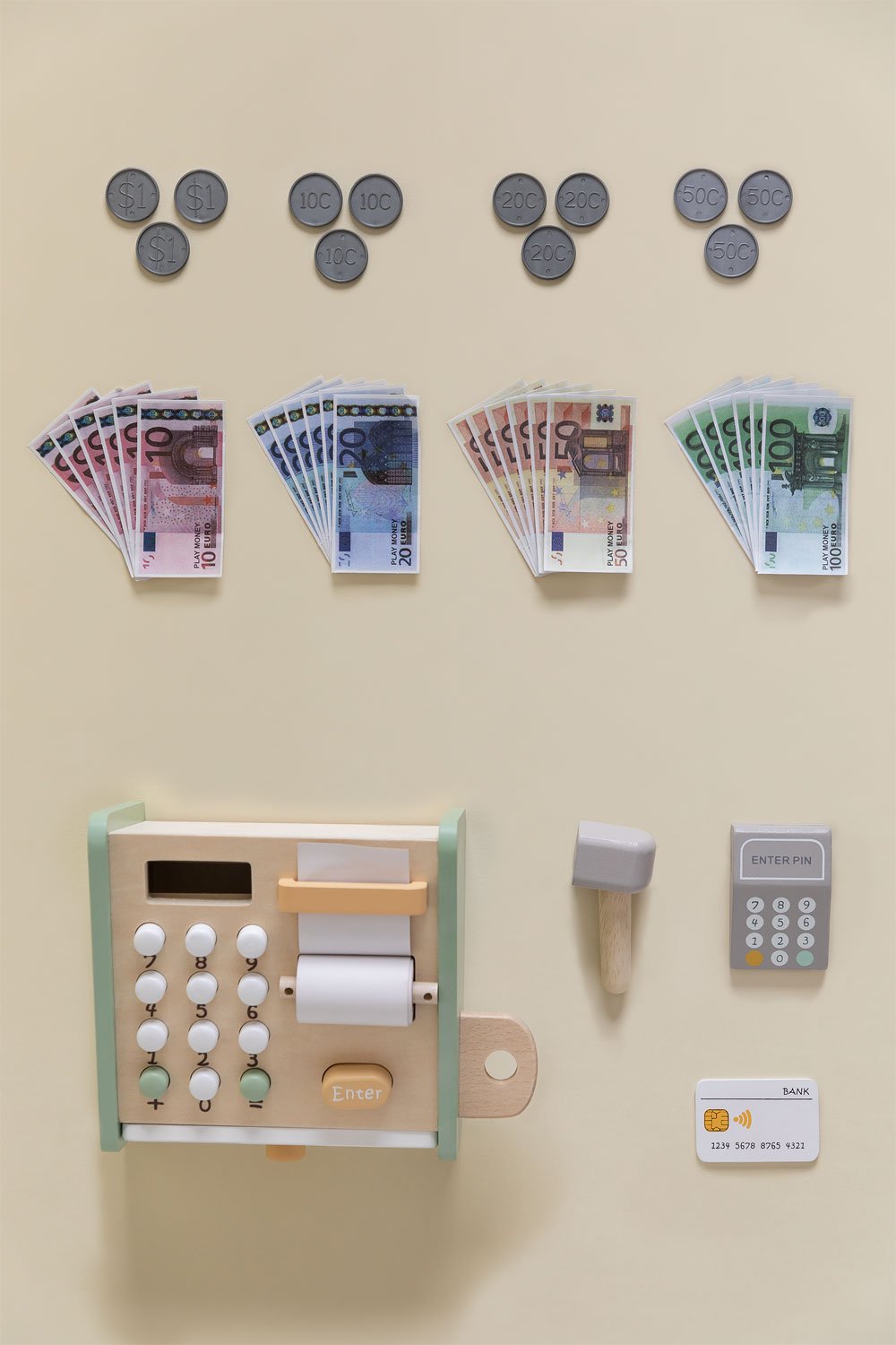 Registratore di cassa in legno Oblina Kids