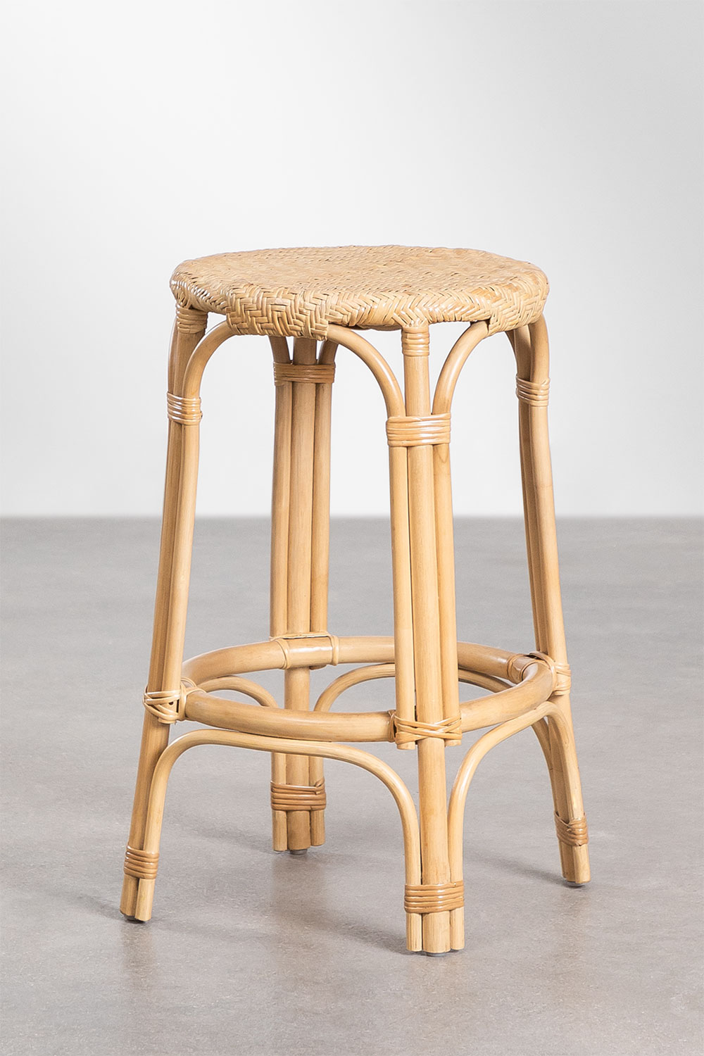 Sgabello alto in rattan Jachel 65 cm