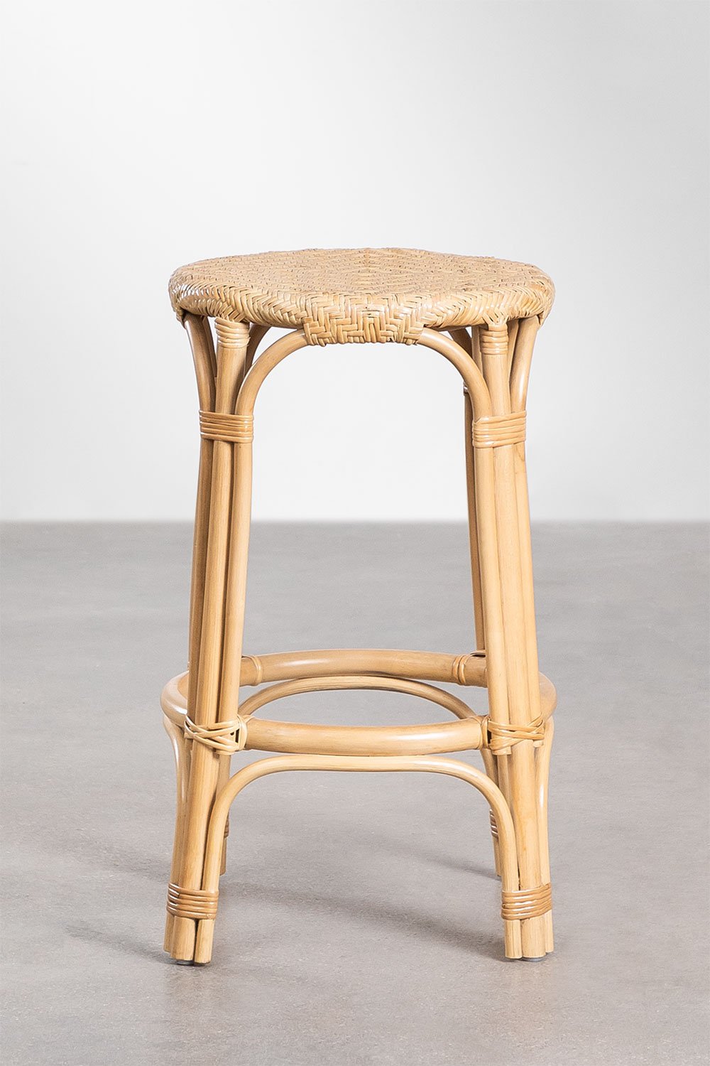 Sgabello alto in rattan Jachel 65 cm