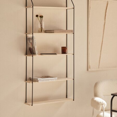 Scaffale a muro in acciaio e legno Arison