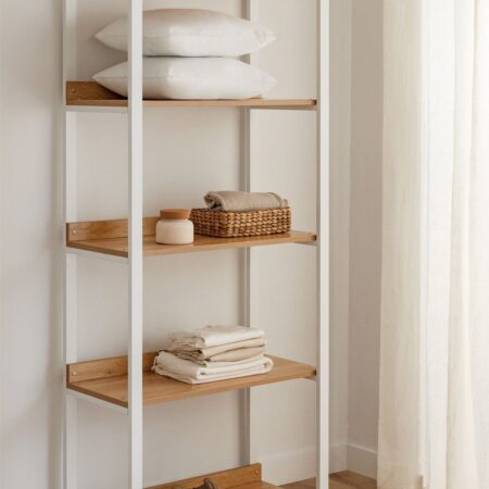 Scaffale in acciaio e legno Ariaster
