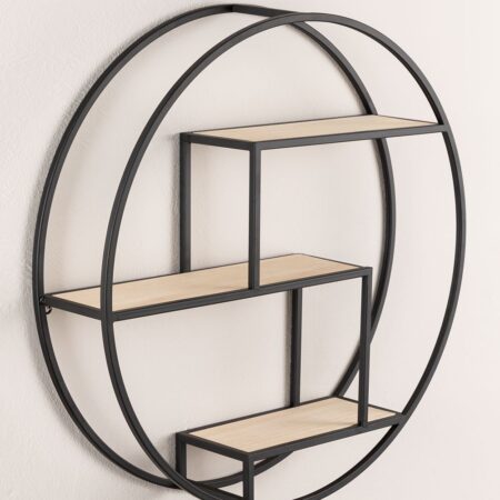 Scaffale da parete in legno e acciaio Kafren
