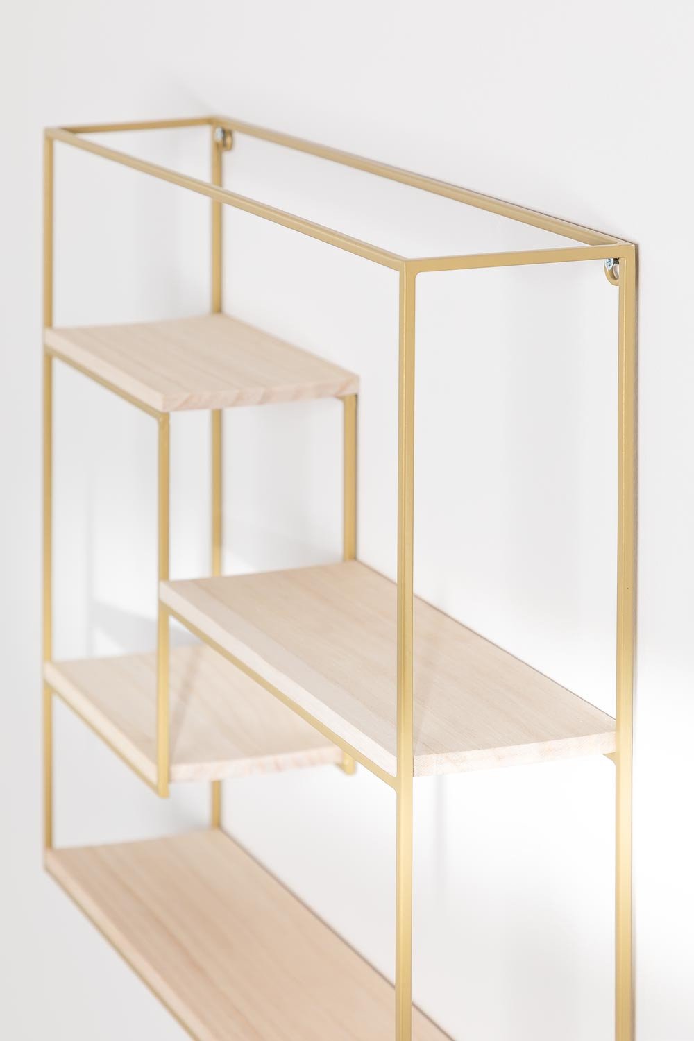 Scaffale da parete in acciaio e legno Yazek