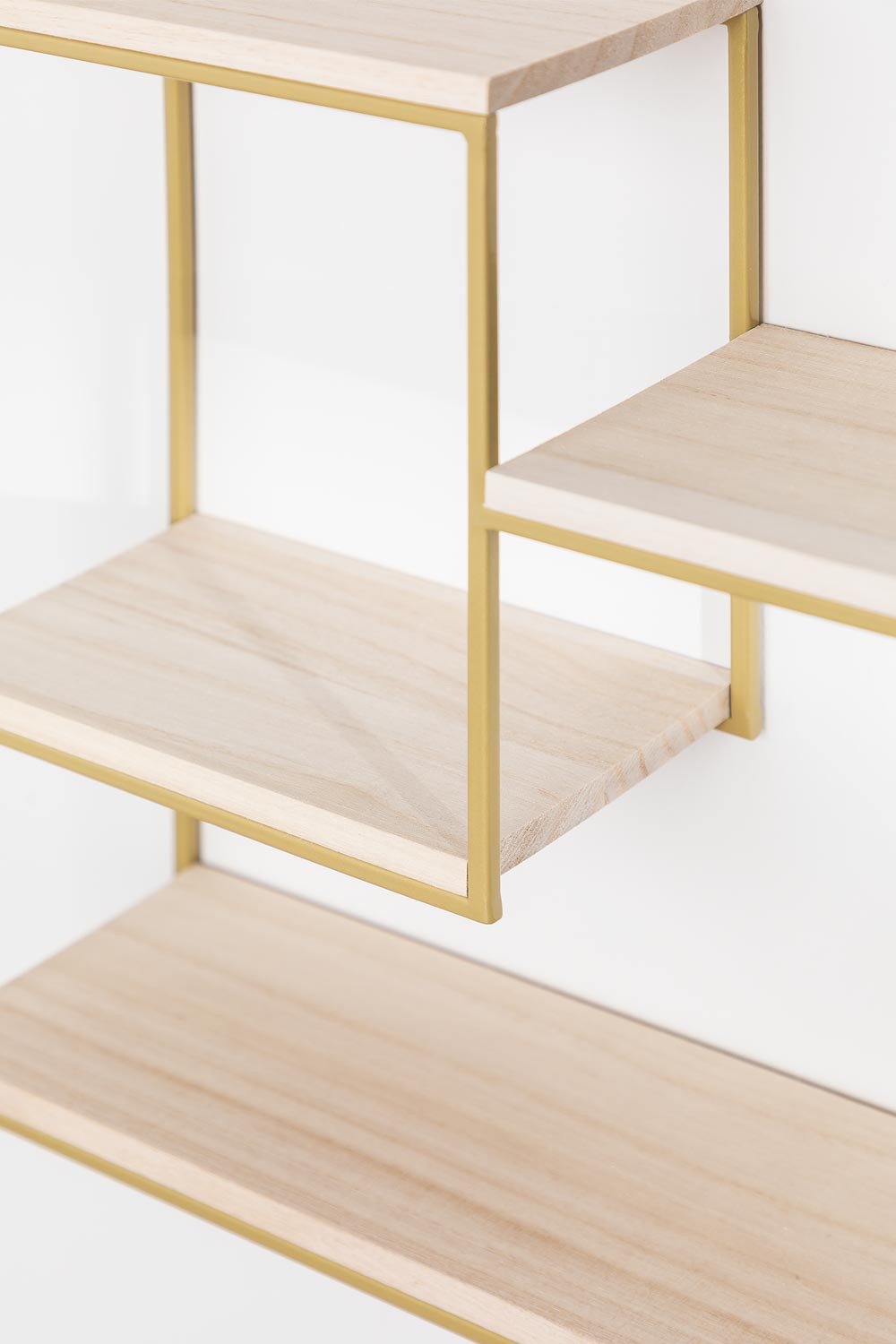 Scaffale da parete in acciaio e legno Yazek