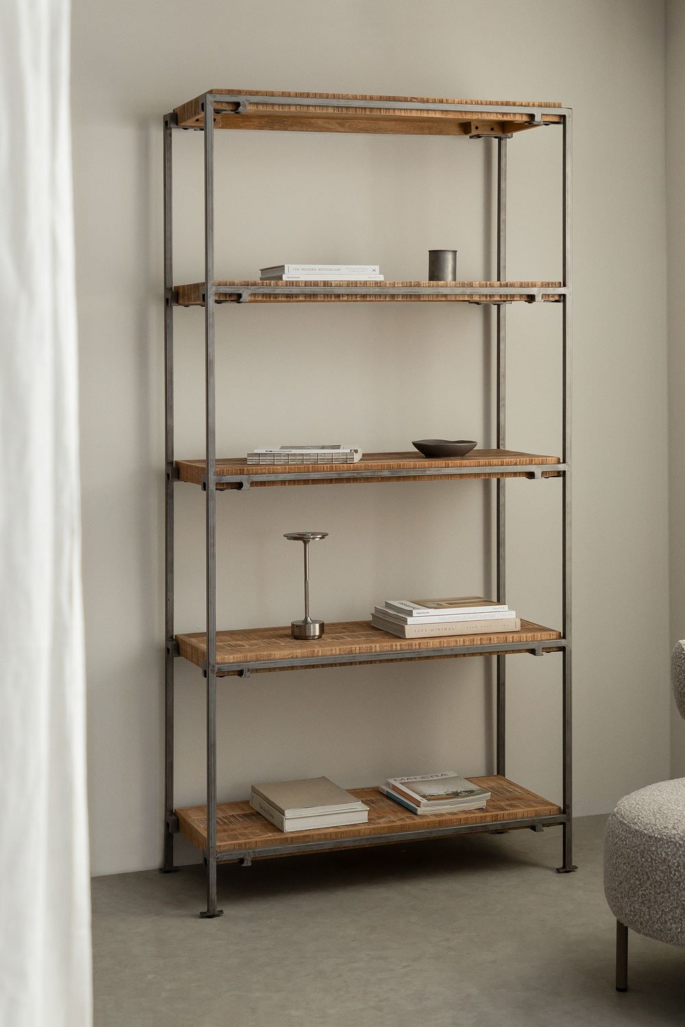 Scaffale Inme in legno di mango con 5 ripiani