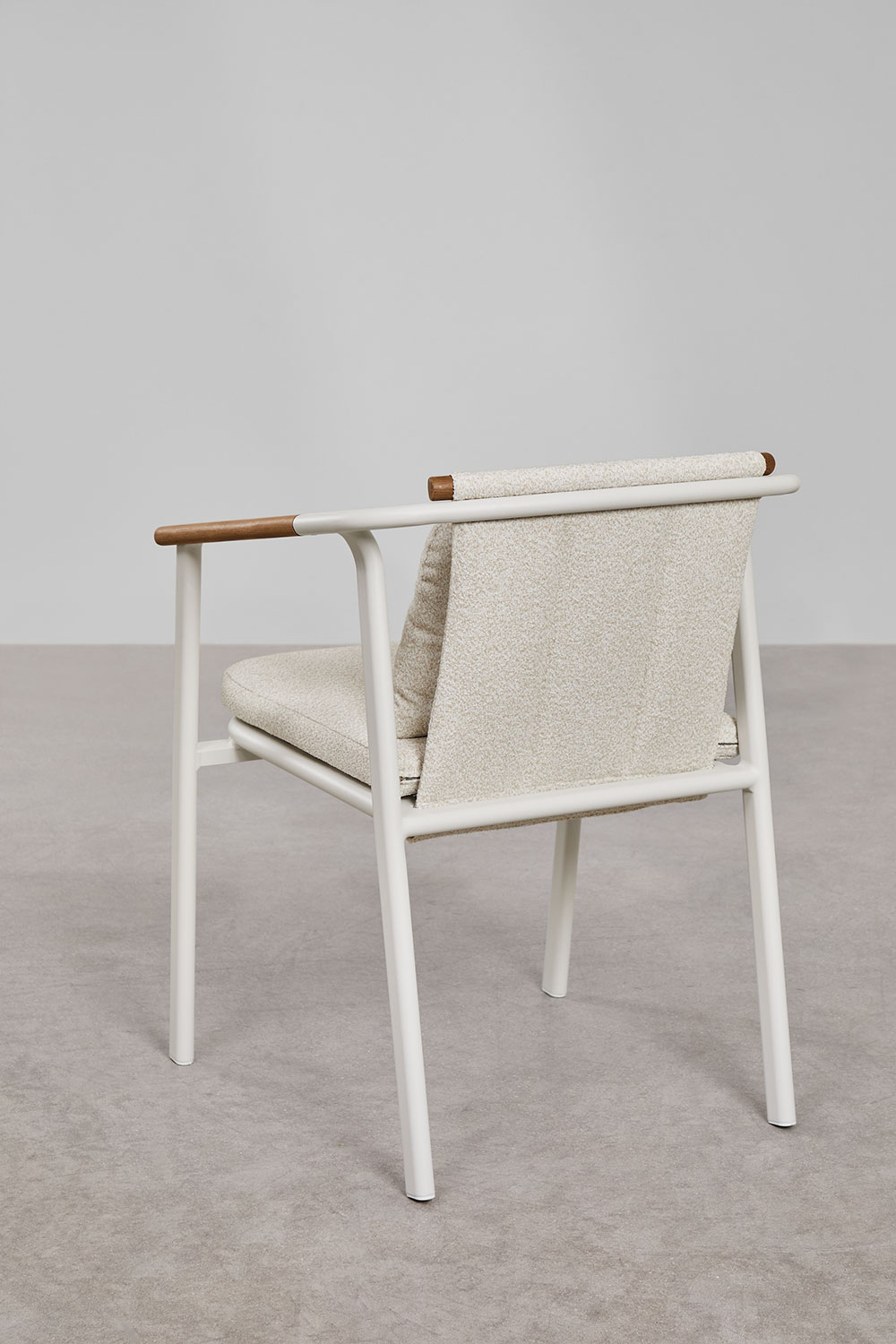 Sedia da giardino con braccioli in alluminio e tessuto bouclé Yervin