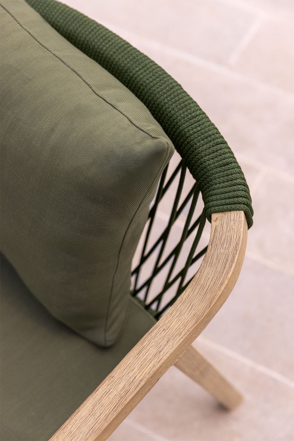 Sedia da giardino con braccioli in legno di acacia Dubai