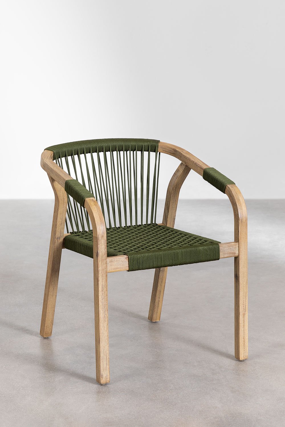 Sedia da giardino con braccioli in legno di acacia Dubai
