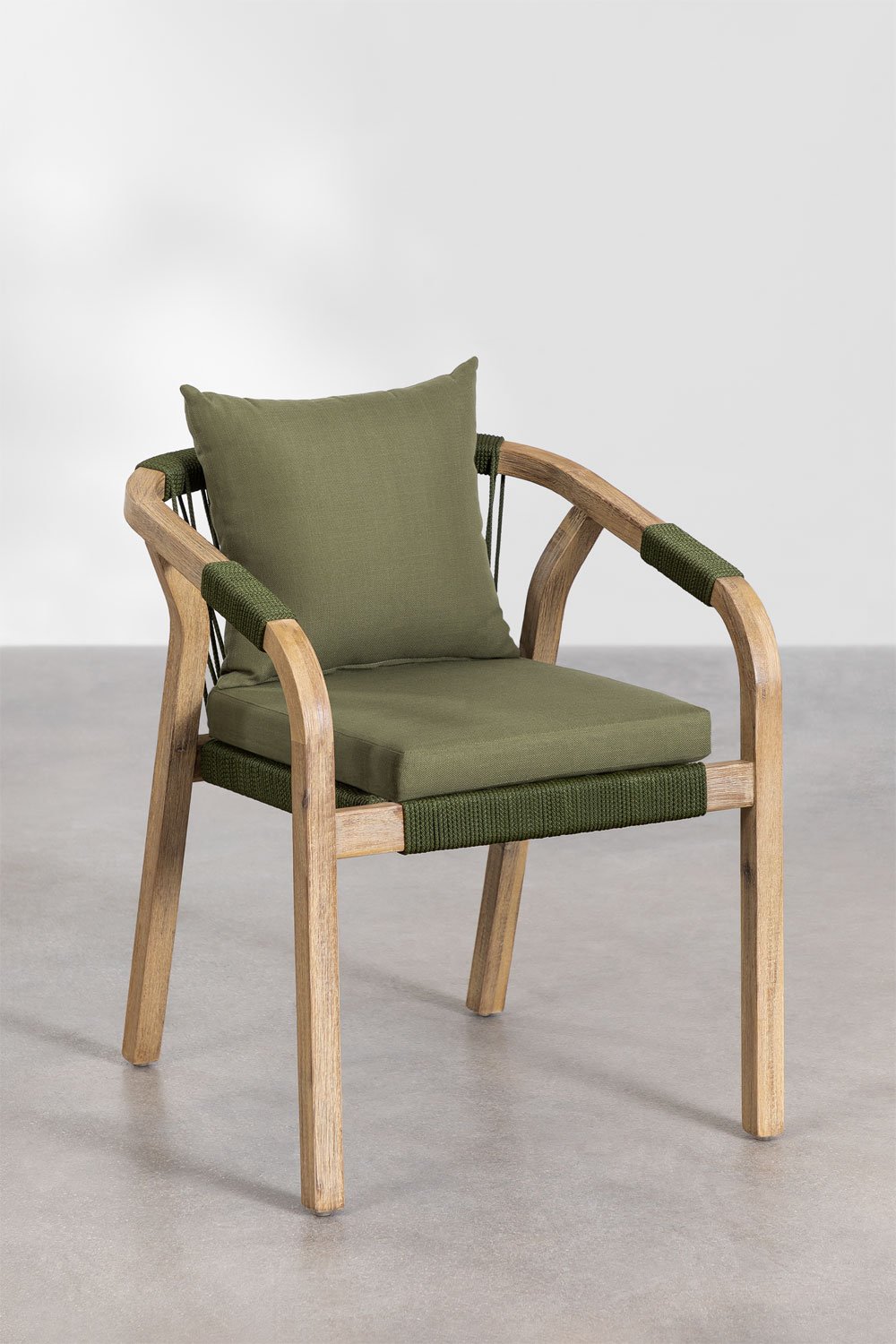 Sedia da giardino con braccioli in legno di acacia Dubai