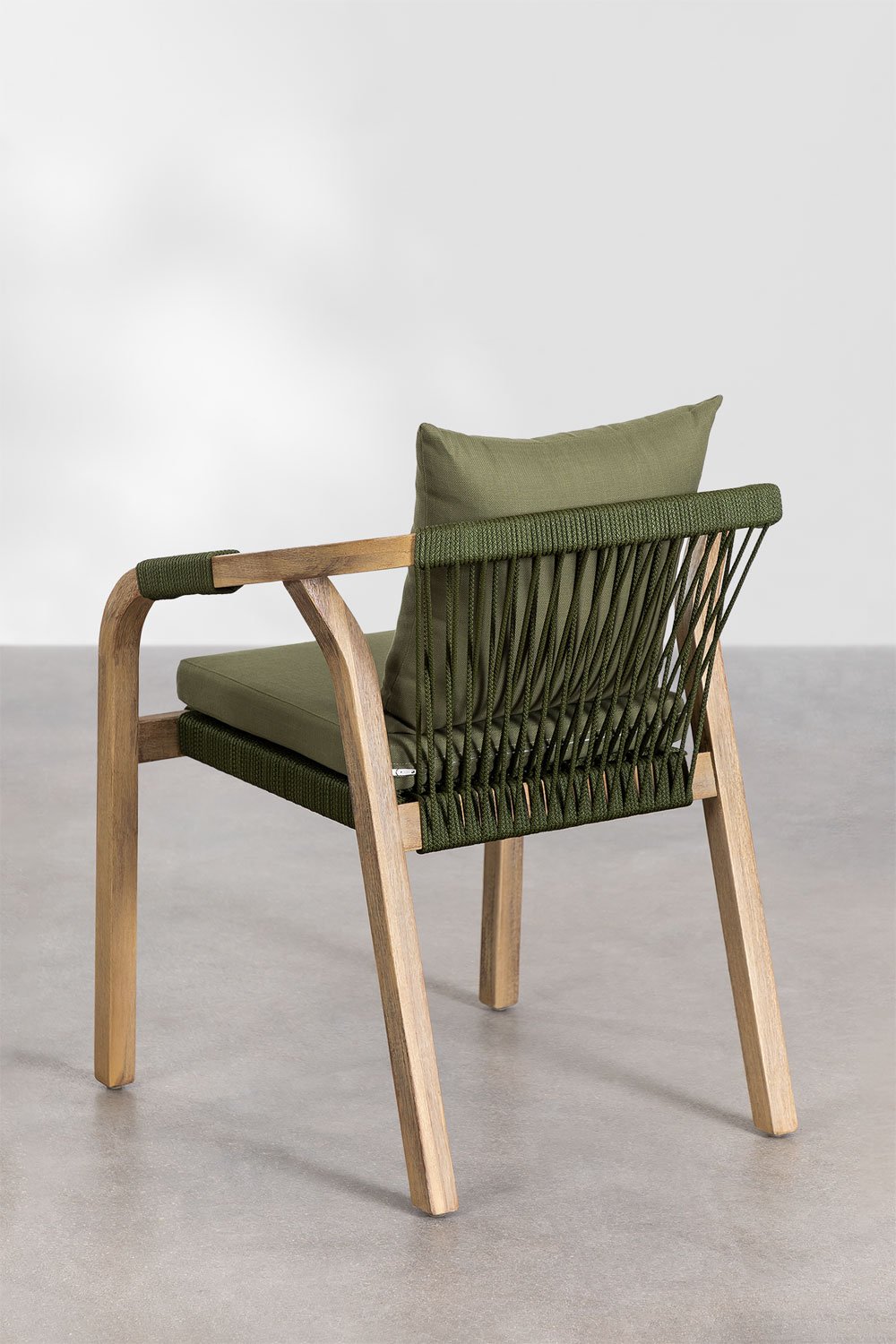 Sedia da giardino con braccioli in legno di acacia Dubai