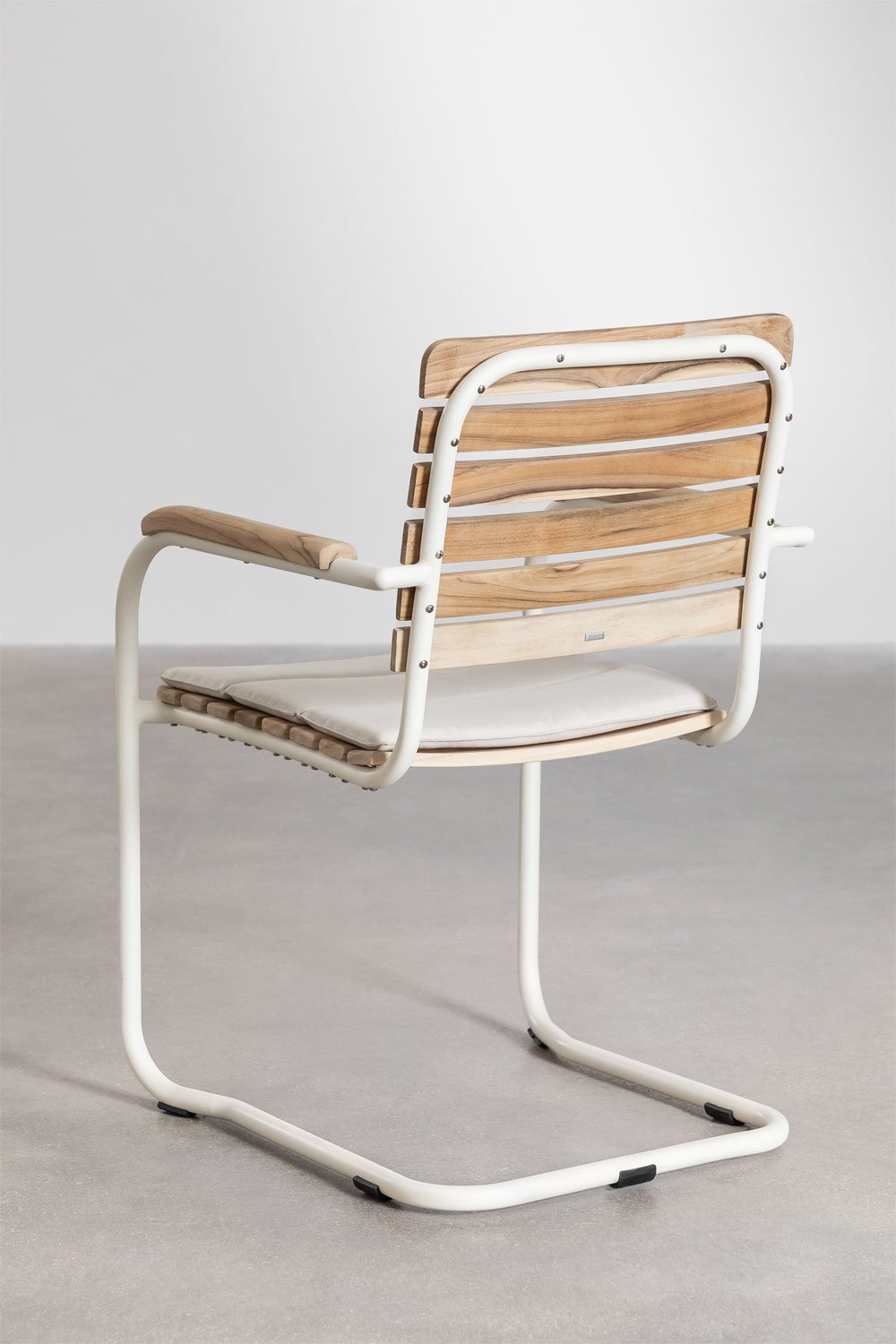 Sedia da giardino con braccioli in legno di teak e alluminio Lowel